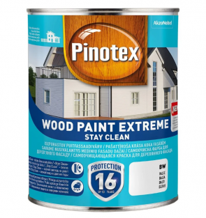Pinotex Wood Paint Extreme BW Pašattīroša krāsa koka fasādēm, pusmatēta 1L